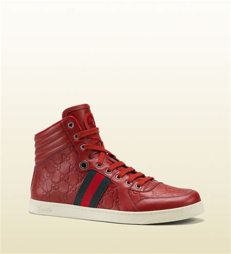 red gucci high top sneakers|gucci high top women sneakers.